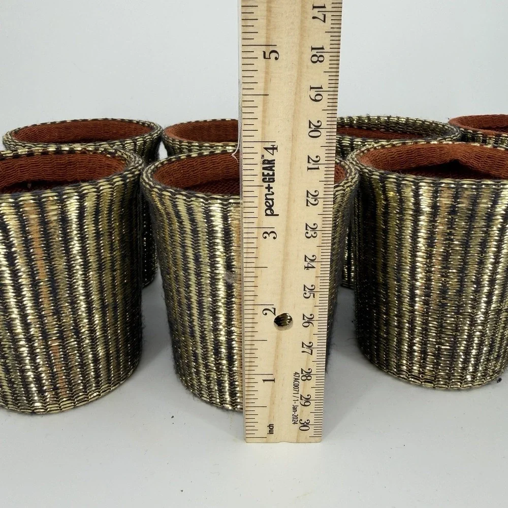 Set‎ of 8 MCM VTG Therma-Jac Drink Coozies Metallic Gold Great Condition